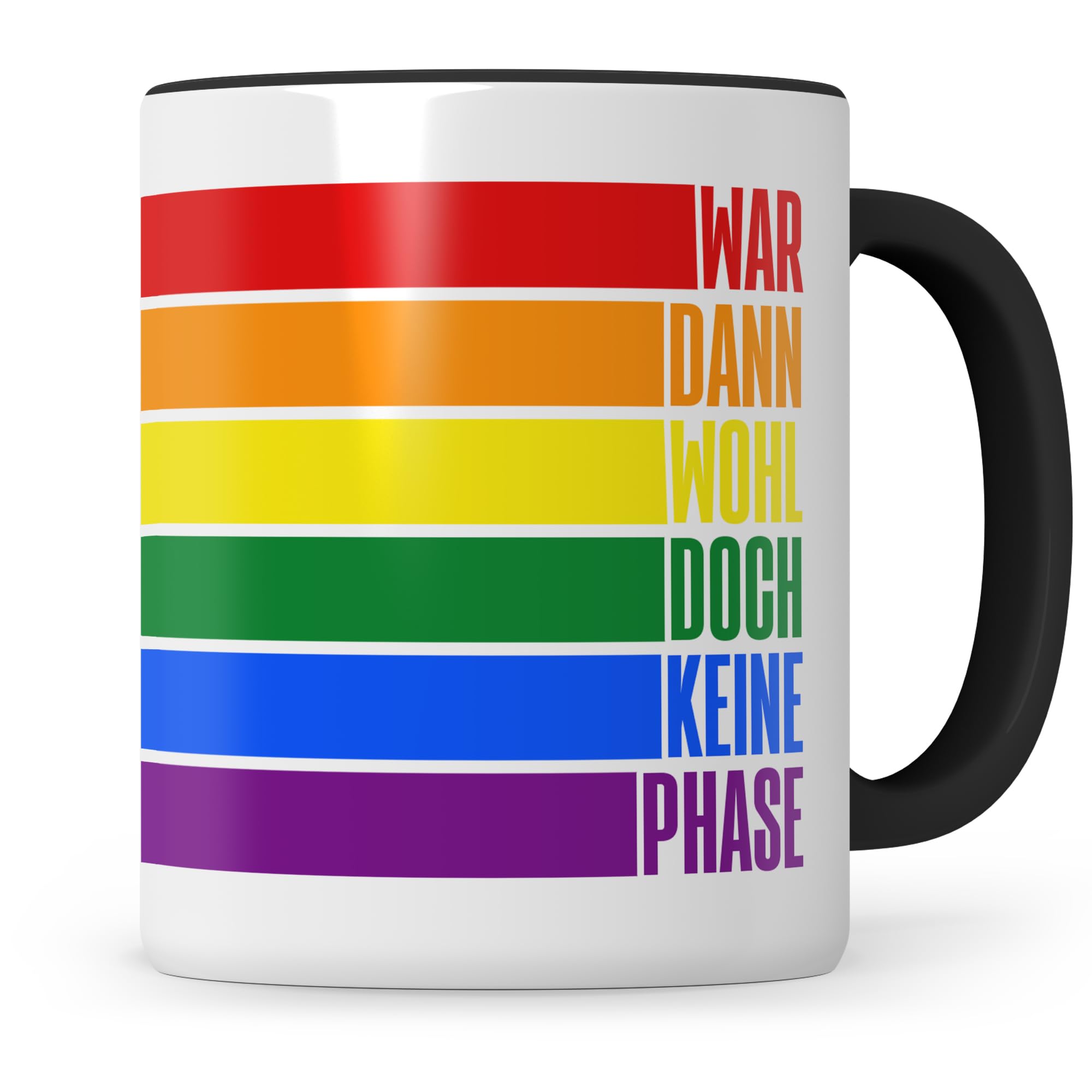 Regenbogen LGBTQ Tasse, War dann wohl doch keine Phase mit Regenbogen Gay Flagge, Gay Pride Geschenk Spruch Outing schwul lesbisch queer (6)