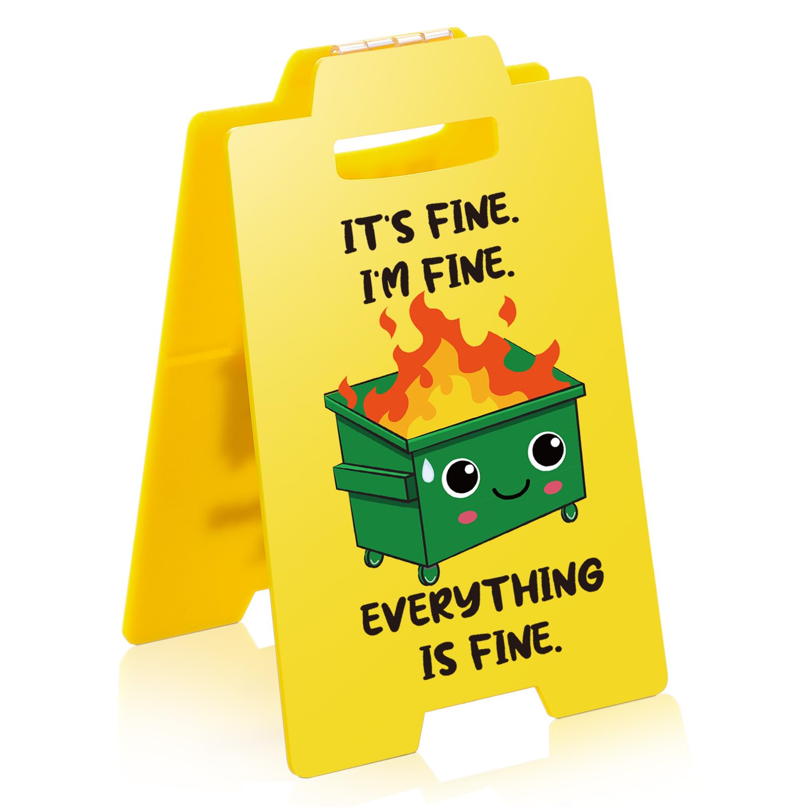 Yuntau Dumpster Fire Desk Accessories Its Fine Everythings Fine Funny Desk Sign Office Decor Funny Gift for Coworker Friends Teammate Employee Boss