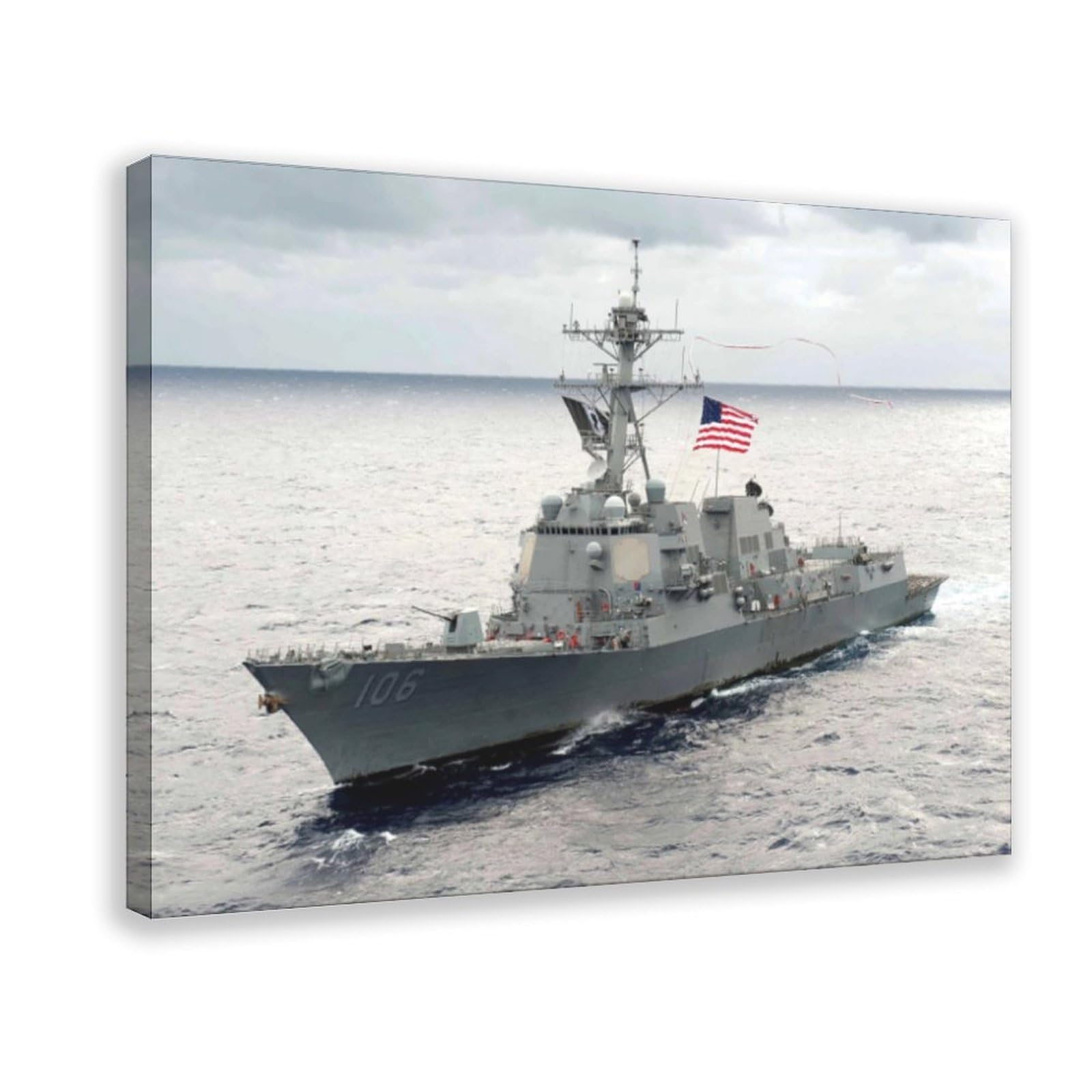Arleigh Burke-class Destroyers (Naval Vessels) Poster Wall Art Printing Canvas Painting Aesthetic Posters Bedroom Office Apartment Dormitory Bedroom Wall Decoration 36x24inch(90x60cm) Frame-style