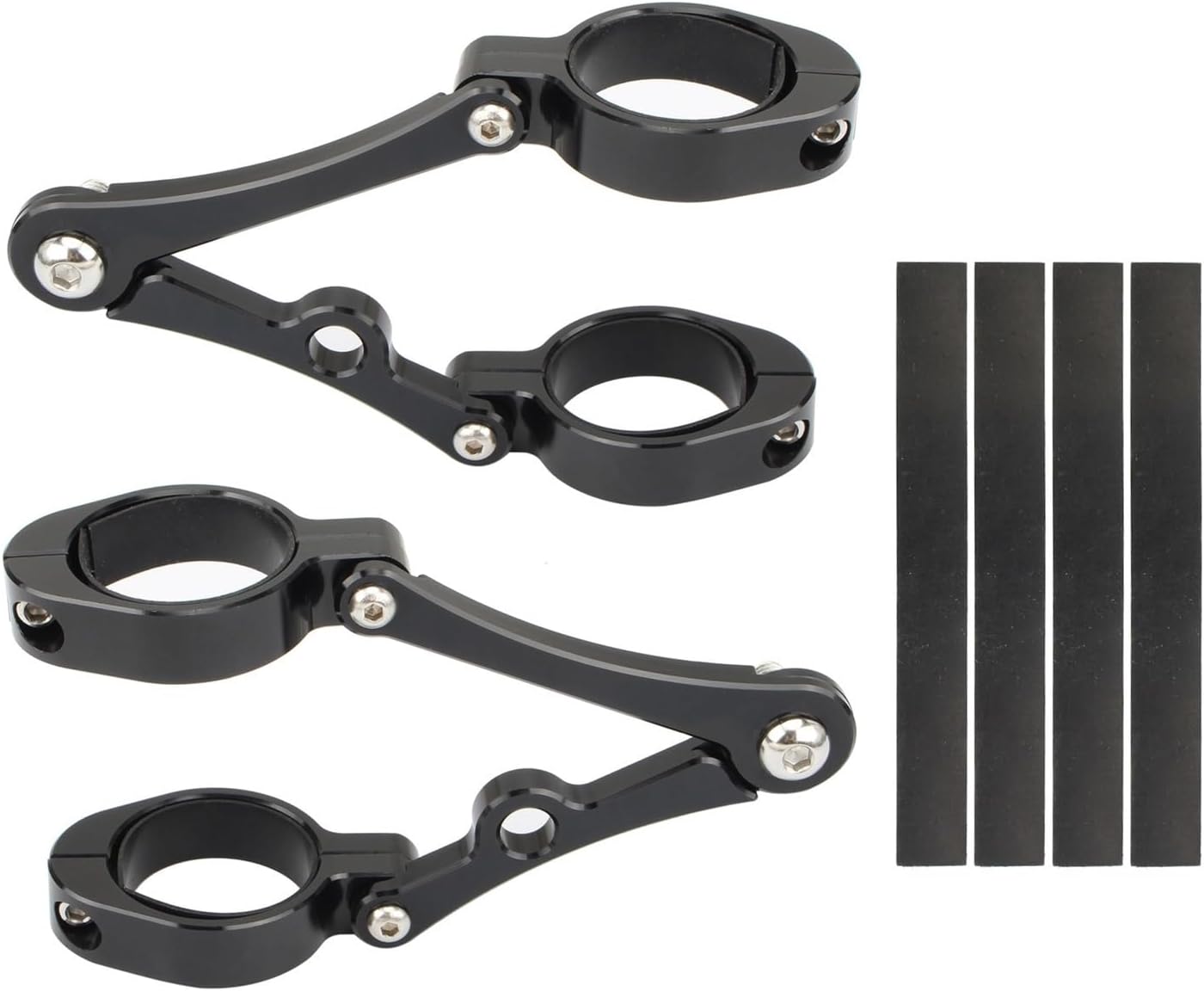 BEUTEE Motorcycle Headlight Bracket Mount Clamp 37-41mm 49mm 54mm Fork Tube Holder Black Compatible with Cafe Racer Universal (Color : 39-41mmBlackWhite, Size : 7)