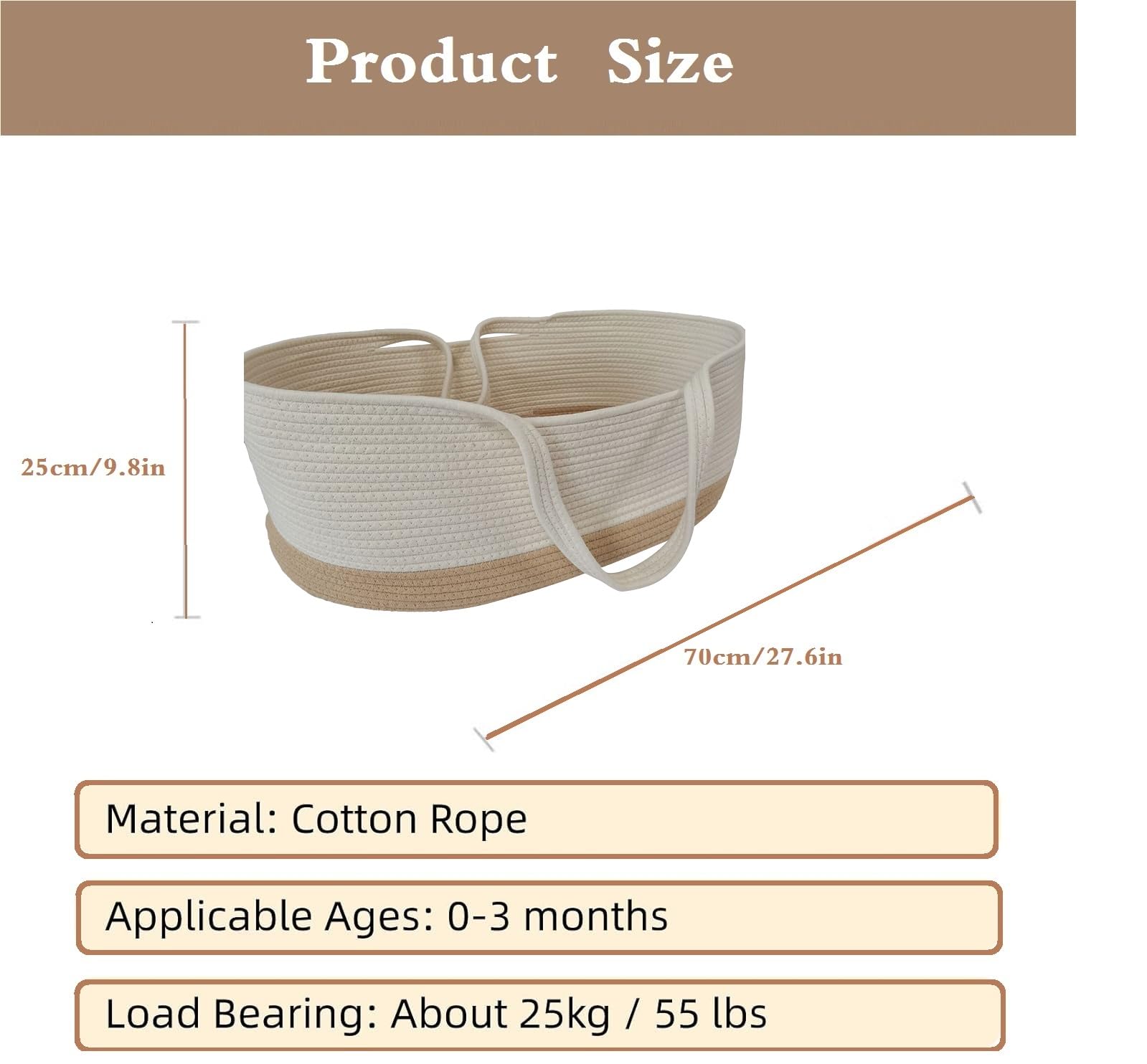 Baby Moses Korb Tragbar Babybett Handheld Moses Korb Baumwollseil Säuglingsbett Carrycot Babywechseltisch Baby Schlafsack für Outdoor Reise Auto