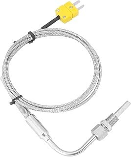 EGT Thermocouple K Type 1/8" PT Temperature Probe Sensors Exhaust Gas Temp Probe with Exposed Tip & Connector,Stainless Steel (1)