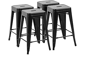 FDW 24 Inches Bar Stools, Indoor/Outdoor Metal Bar Stools