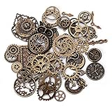 Antique Metal Steampunk Gears Charms Pendant Clock Watch Rudder Cog Wheel Gear for Crafting, Jewelry...