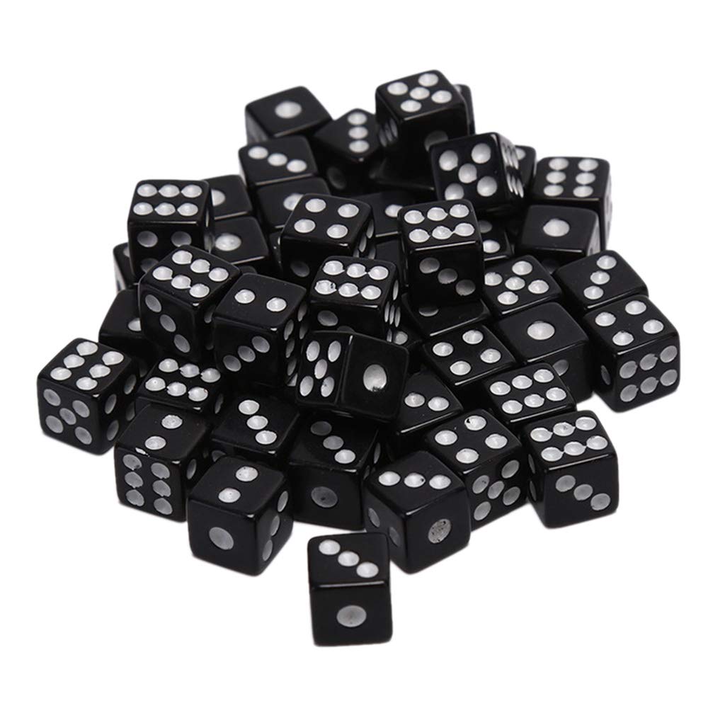 100pcs 8mm Acrylic Dice White Black Gaming Dice Standard Six Sided Decider Birthday Parties Board Game Dice Dice Set Dnd Dice Set Dice Set D&d Polyhedral Dice Set Metal Dice Set Metal Dice Set D&d