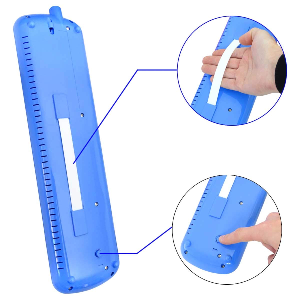 Keepdrum Melodica blu 32 tasti con custodia e quaderno per canzoni per bambini