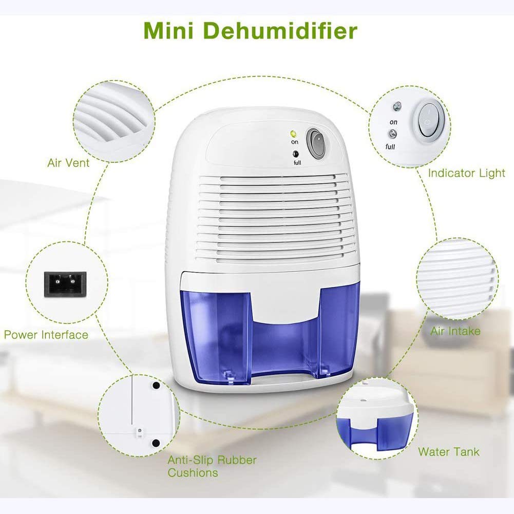 Mini osuszacz powietrza USB przenośna suszarka chłodzenie elektryczne ze zbiornikiem na wodę 500 ml do domu sypialni kuchni biura samochodu