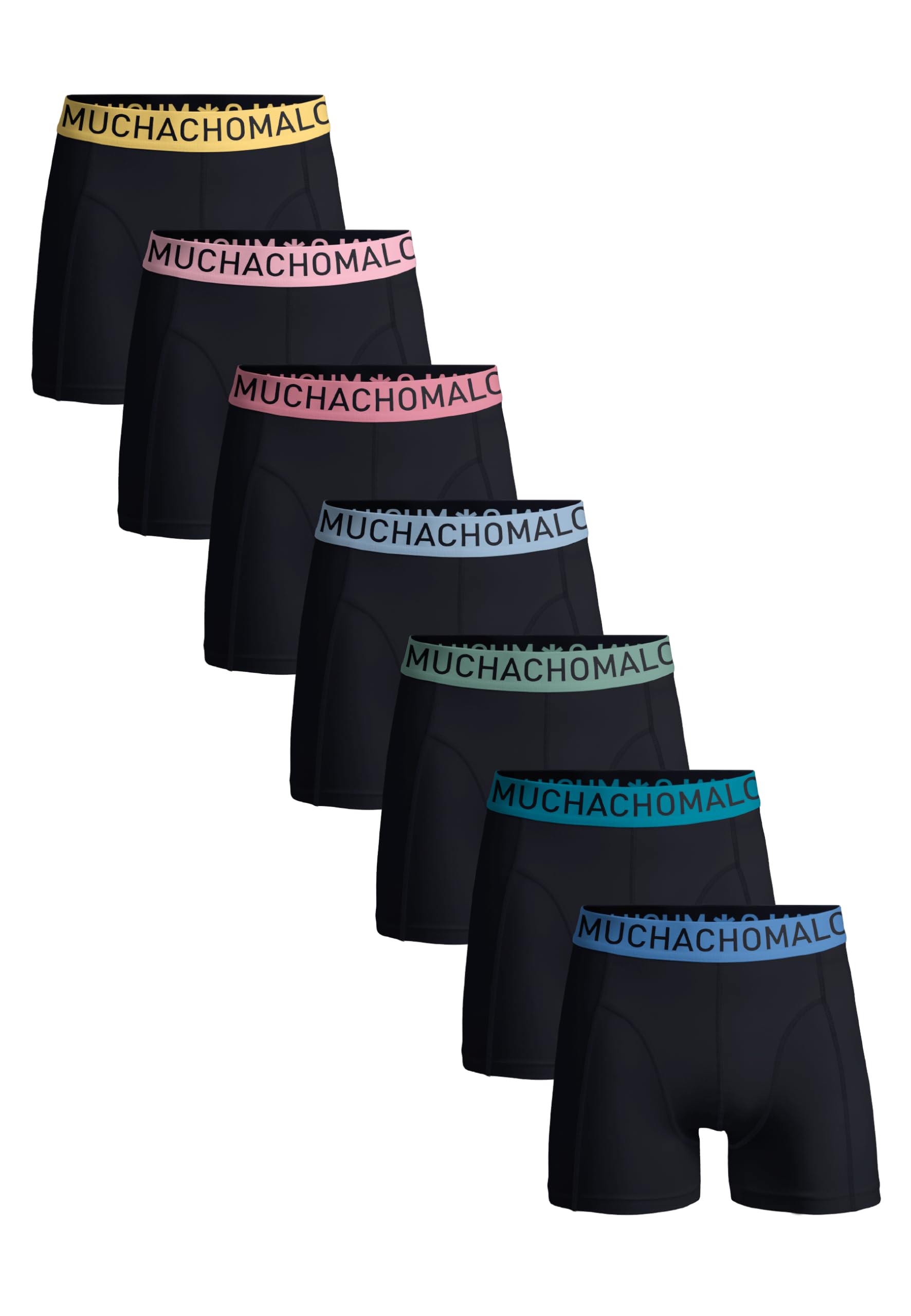 Muchachomalo Calzoncillos para Hombre, Ropa Interior Lisa de Algodón para Hombre, Pack de 7 Unidades, Bóxers Lisos de Corte Clásico con Cintura Elástica