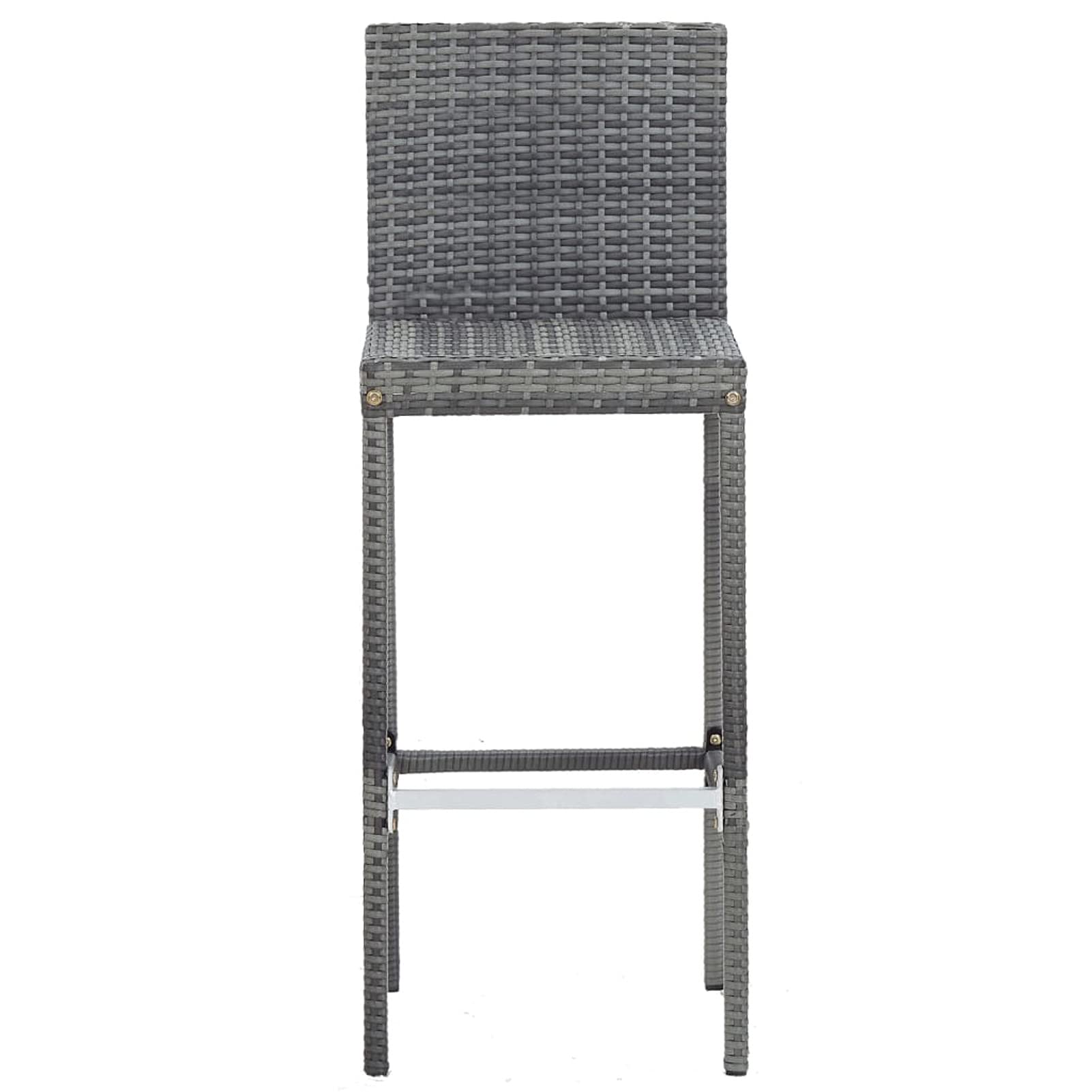 Ensemble de Bar 5 pcs Résine tressée Bois d'acacia Gris Mobilier de Jardin