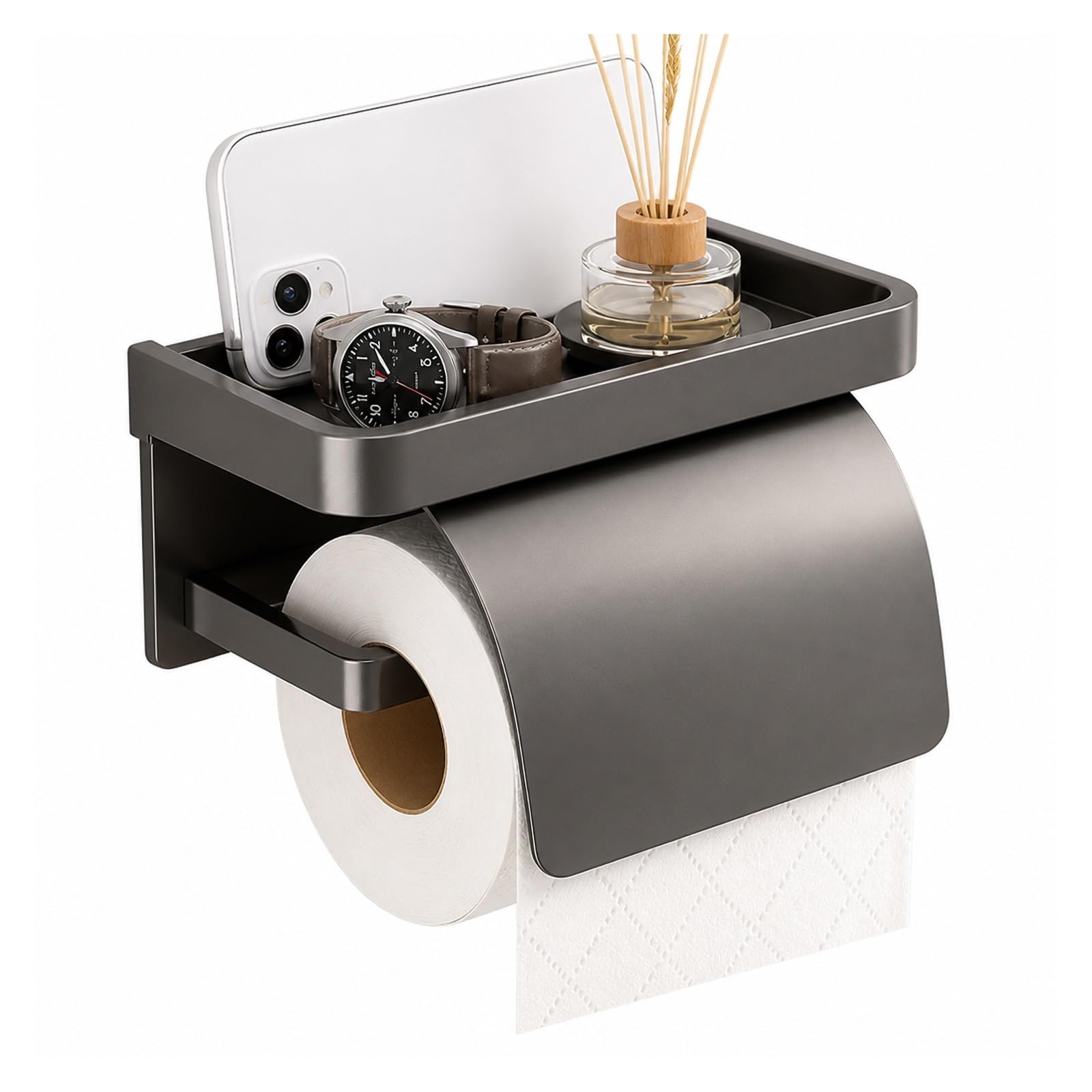 Toilet Roll Holder, Bathroom Toilet Paper Roll Holder Wall Mounted Tissue Box,for Bathroom