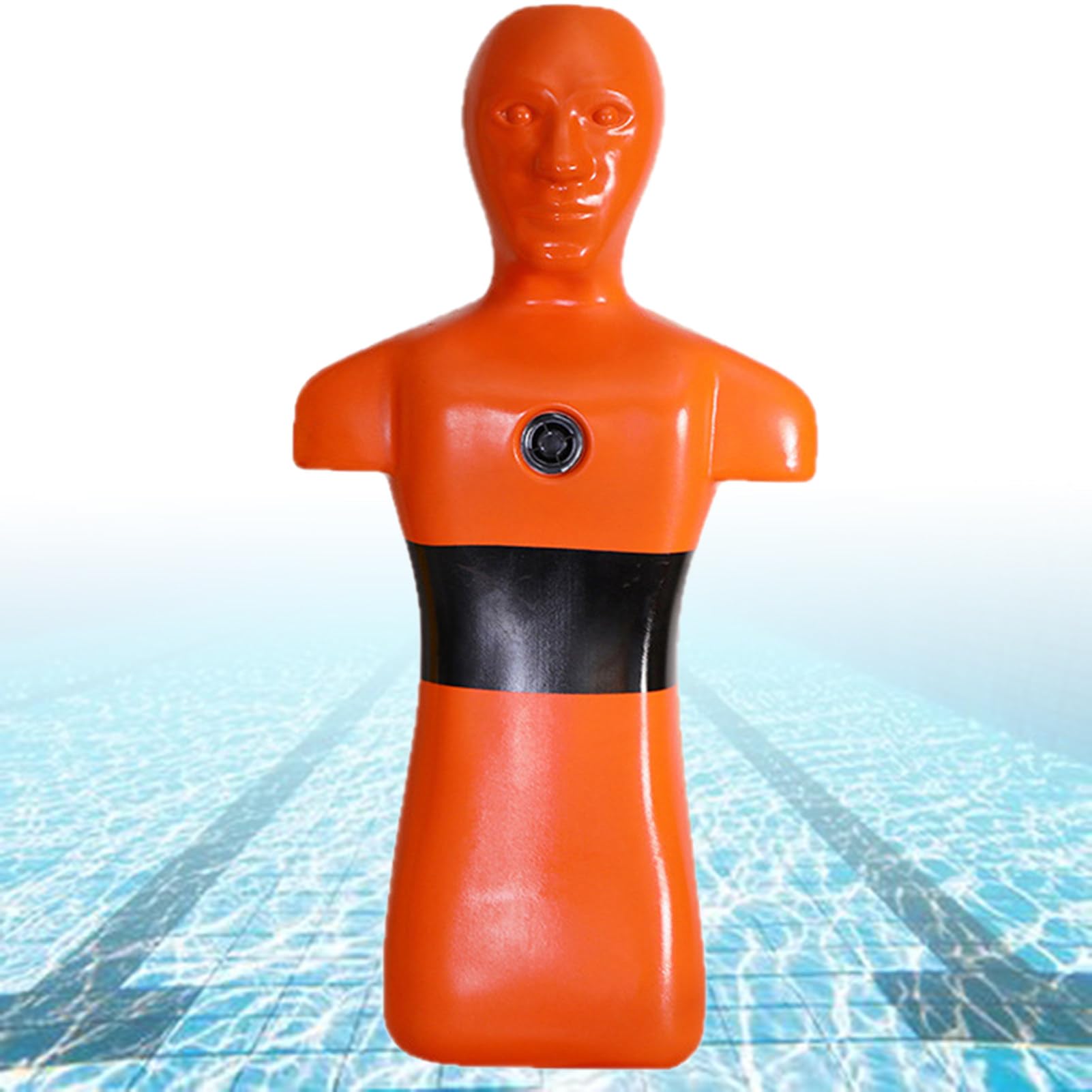 Chupete de entrenamiento de rescate acuático, llenado y drenaje rápidos, 110 libras, para uso personal e institucional, color naranja inoxidable