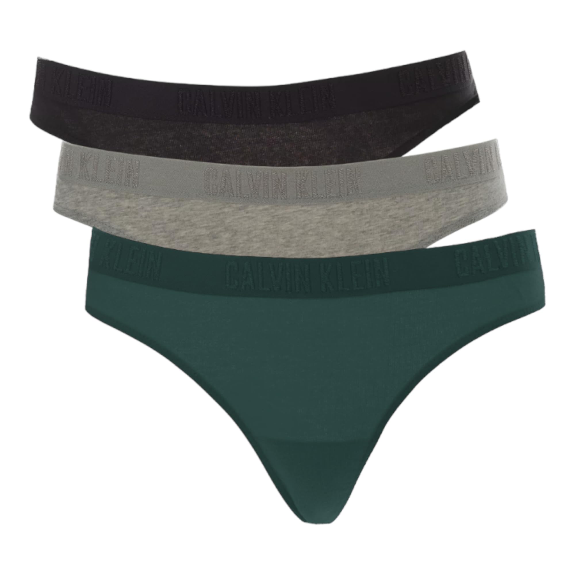 Calvin Klein Women s Monochrome Thongs 3 Pack Small Black qp2000-012 G g