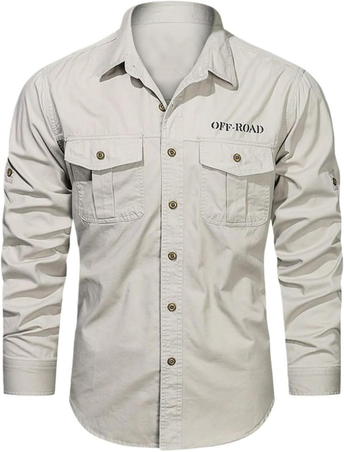 Men’s Spring Lightweight Cotton Casual Workwear Long-Sleeve Shirt