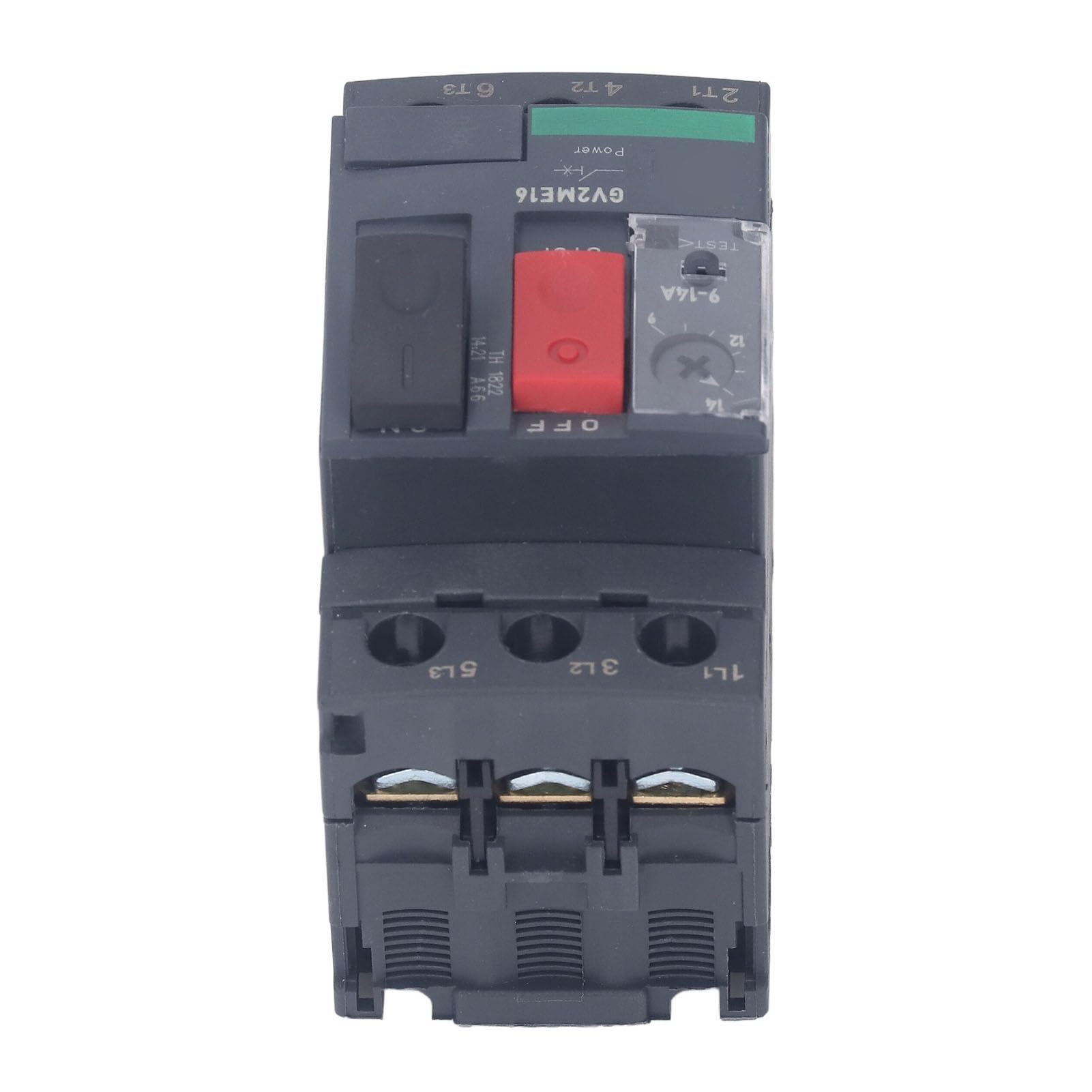 Bewinner Disyuntor de Motor GV2‑ME16 9‑14A, Botón de Arranque Manual del Motor, Protección contra Sobrecarga Magnética Térmica, Montaje en Riel AC690V 6KV, Interruptor de Protección del en Riel DIN