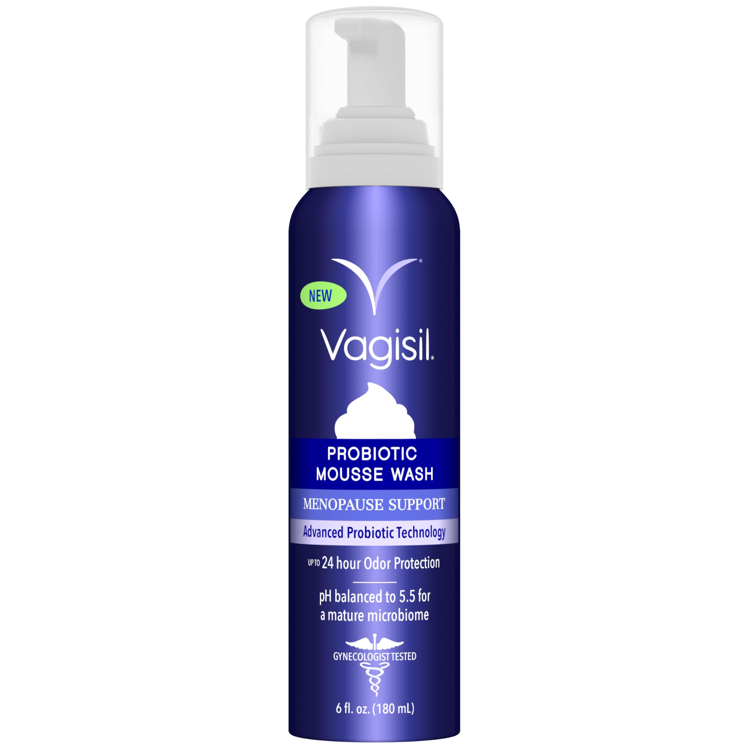 Vagisil Menopause Probiotic Mousse Wash, Advance Probitotic Technology With Up To 24 Hour Odour Protection, 180ml