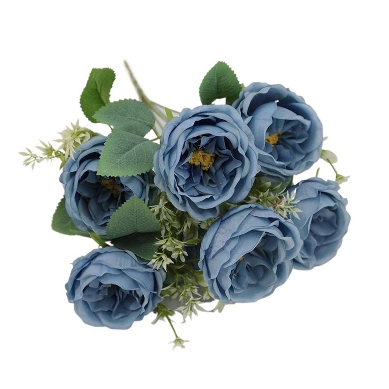Casetlong 1pc Artificial Flower Bouquet Wedding Decor Arrangement Home Party Event(Lake Blue)