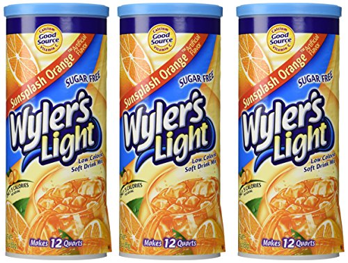 Wyler's Light Sunsplash Orange 3.0 Oz Canister - Makes 12 Quarts (Pack of 3)