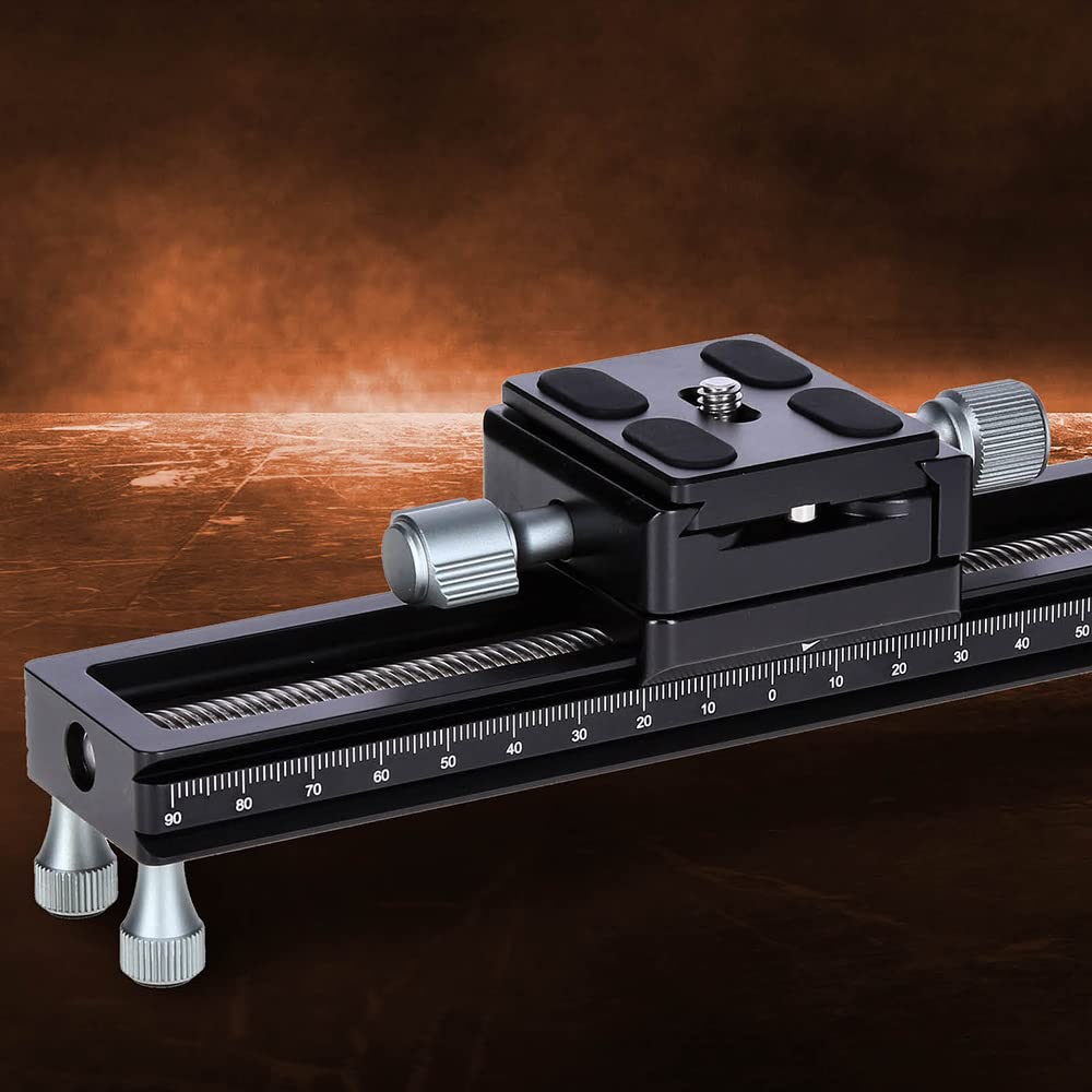 Rollei Slitta macro stabile per fotocamere DSLR e sistema. La slitta fotografica perfetta per macro stacking, nero