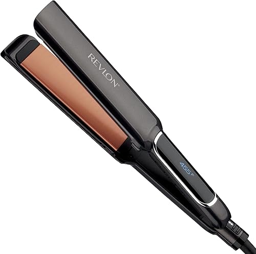 Revlon Plancha plana para cabello liso de cobre, control de encrespamiento para estilos rápidos y brillantes, (XL 1-12 pulgadas)