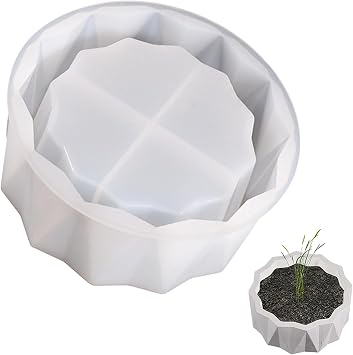Silicone Planter Mold, 5.9 for Succulent Pot, Round Silicone Molds for Casting Resin, Plaster, Concrete Cement, DIY Jewelry, Makeup Storage Container, Flower Cement Molds
