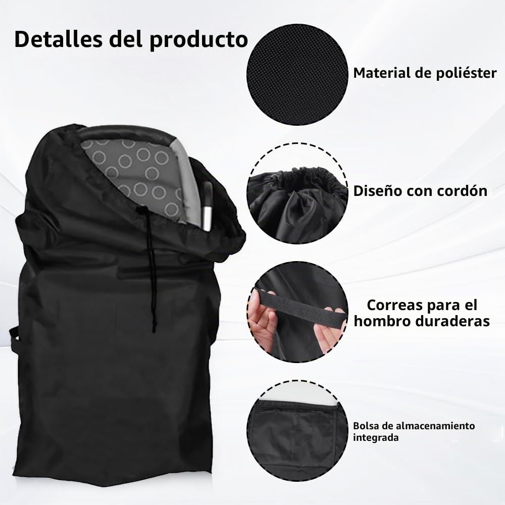 Mizikuu Bolsa de Viaje Universal para Coche, 114x39x33 cm - Bolsa de Transporte para Cochecitos y Sillas de Paseo - Ideal para Avión, Tren o Coche