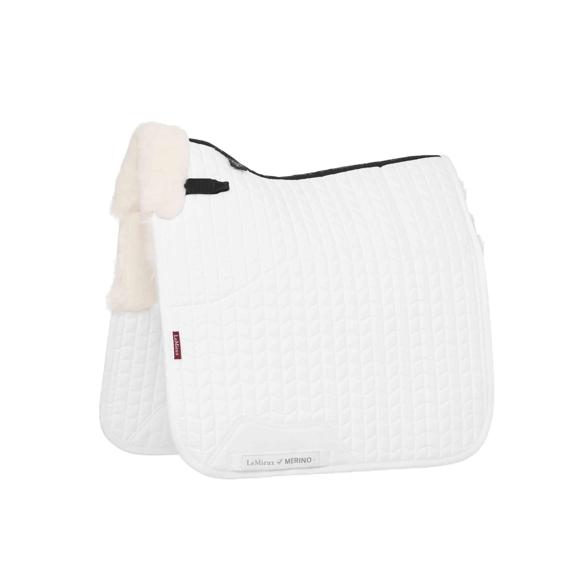 LeMieux Merino+ Half Lined Dressage Square - White/White Large