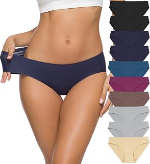 Women's Seamless Underwear No Show Stretch Bikini Panties Breathable Invisible Hipster Panty 5/10 Pack