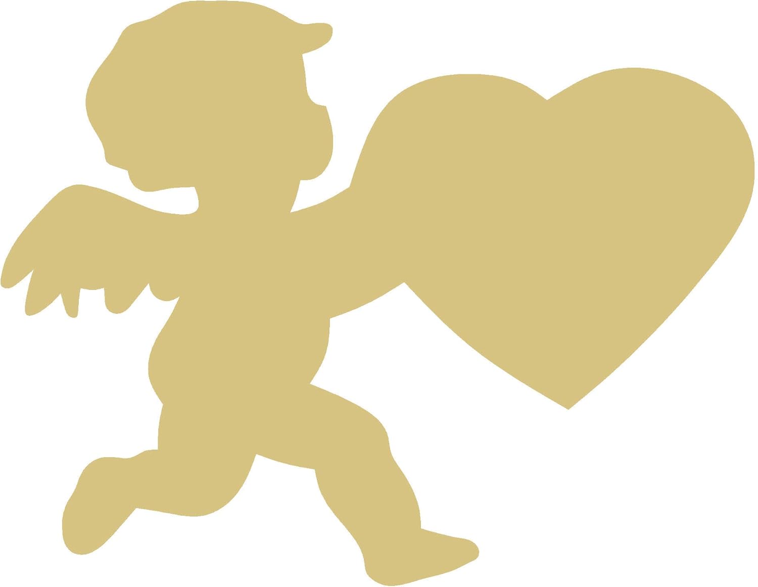 Diverse Woodworking Cupid Cutout Unfinished MDF Wood Valentine's Day Holiday Special Occasion Door Hanger Shape Canvas Style 2