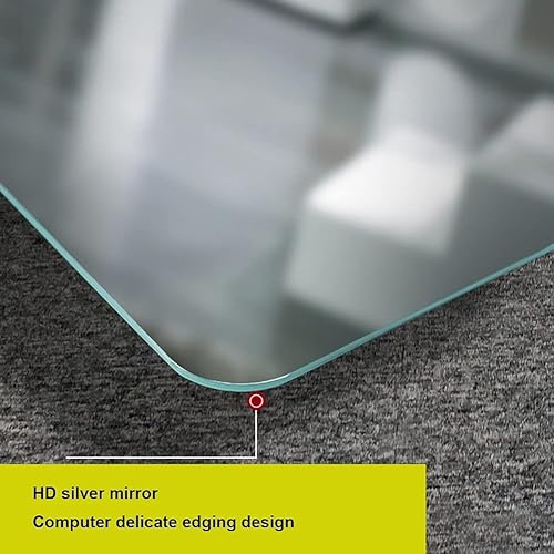 Miniatura 4 de Espejo de maquillaje rectangular sin marco, espejo de baño LED de tacto inteligente, luz cálida, espejo de pared horizontalvertical, pantalla de