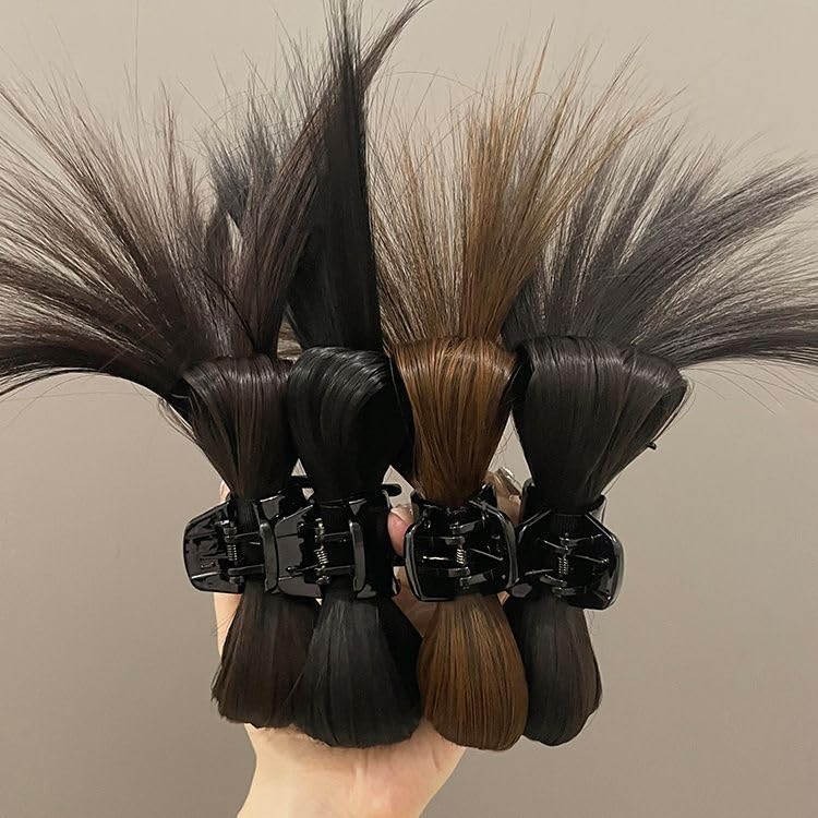 LUOLINGONGJUE® Feather Shuttlecock High Ponytail Clip, Shark Clip Hairpin for Women, Half-Tied Wig Headdress, Elegant Back Hair Accessory 1