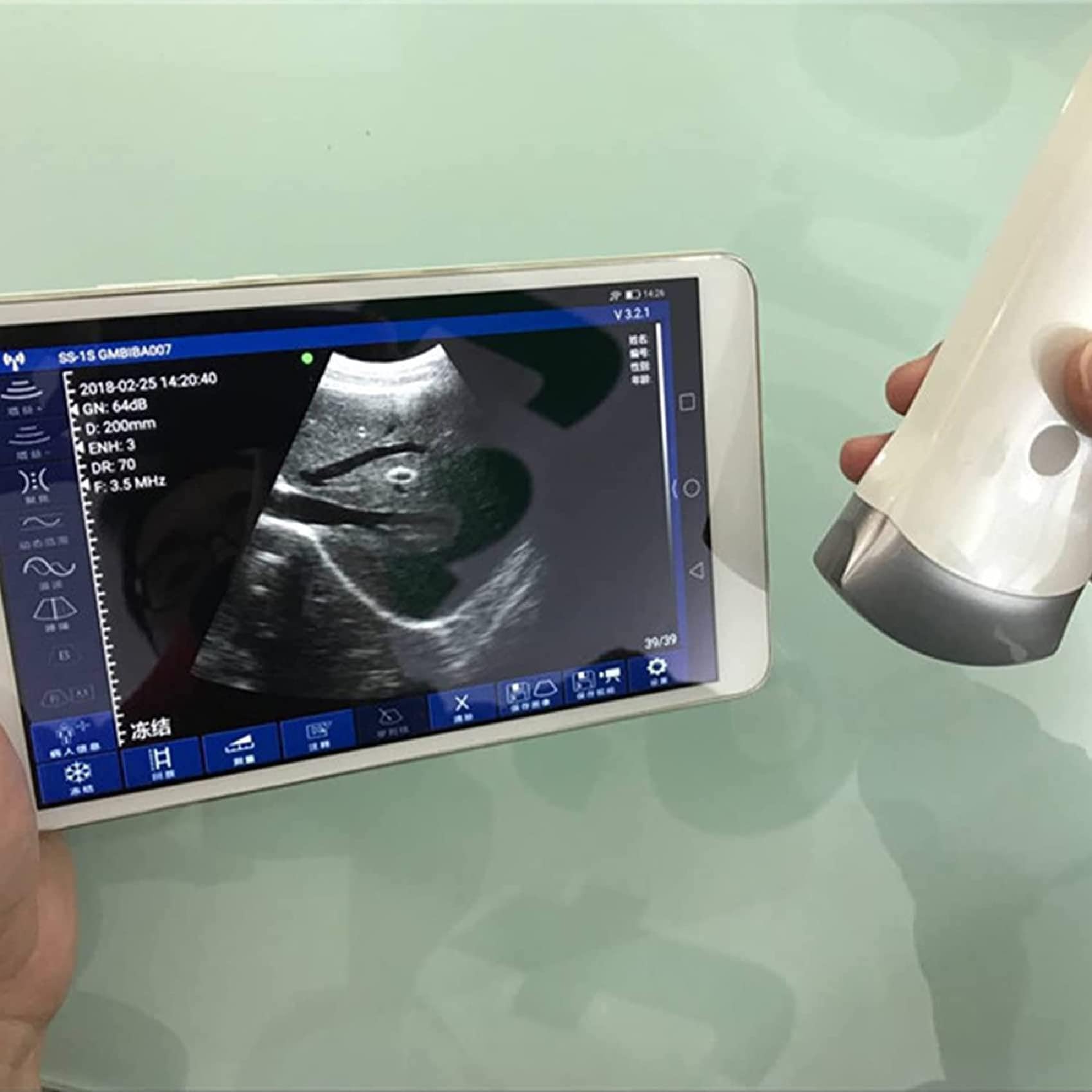 Scanner Portatile Wireless a ultrasuoni, sonda per Strumenti diagnostici di Gravidanza veterinaria, Smartphone compatibili, Tablet, per suini e Ovini