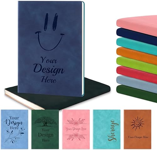 Cuaderno personalizado de cuero diario con grabado con nombre y texto para mujeres y hombres, 192 páginas, regalo personalizado de cumpleaños,