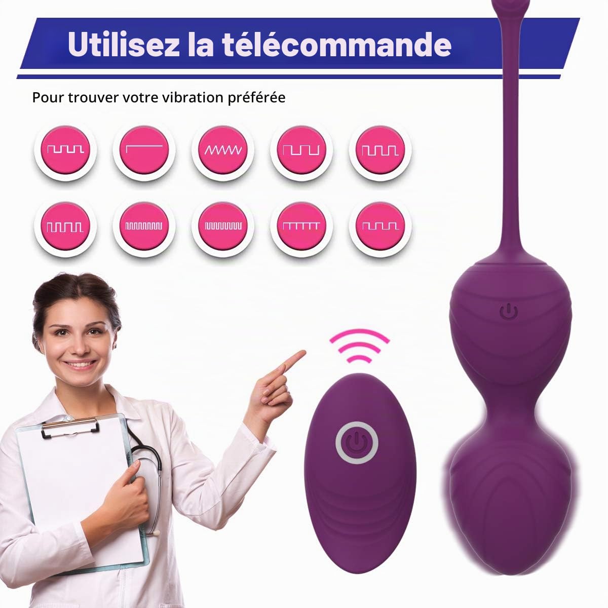 Kegel Balls Kit ，Boules de Geisha avec 3 Kegel Balls Appareil Kit D'Entraînement Pour Renforcer & Tonifier Les Muscles Pelviens