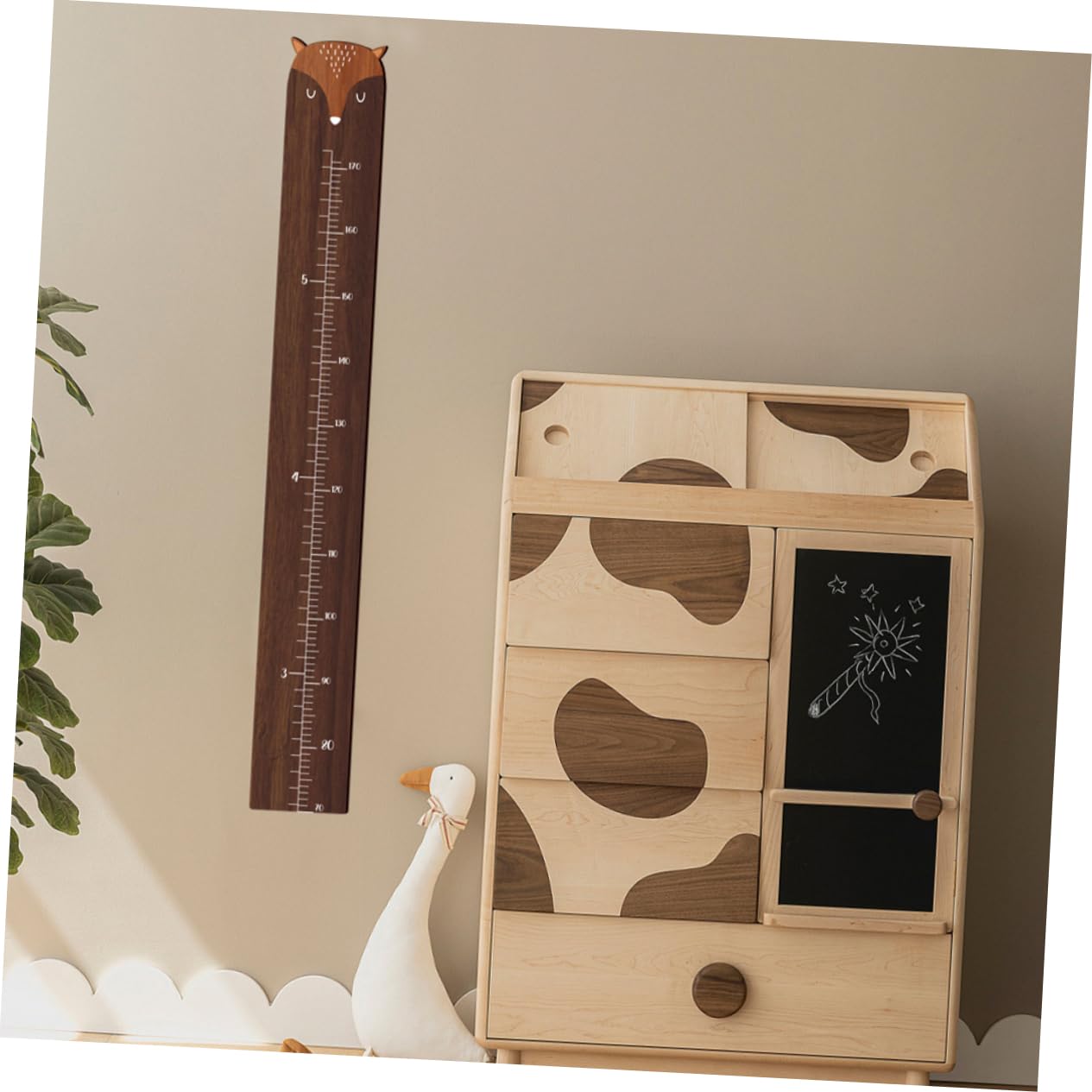 LIFKOME Regla De Altura Para Niño Niña De Madera Con Diseño De Jirafa Autoadhesiva Medidor De Crecimiento Infantil Para Pared Decoración Infantil Estética y Fácil Instalación