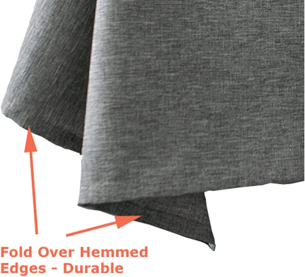 Tektrum 60 X 120 inch 60"X120" Rectangular Faux Linen Textured Tablecloth Table Cover -Waterproof/Spill Proof/Stain Resistant/Wrinkle Free/Heavy Duty-Great for Banquet, Dinner (Charcoal)