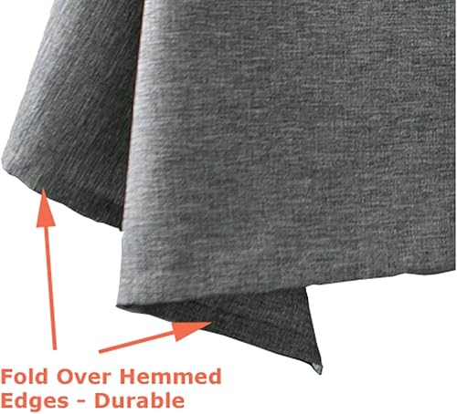 Miniatura 3 de Tektrum Mantel cuadrado de lino sintético texturizado de 70 x 70 pulgadas, impermeable, a prueba de derrames, resistente a las manchas, sin arrugas,