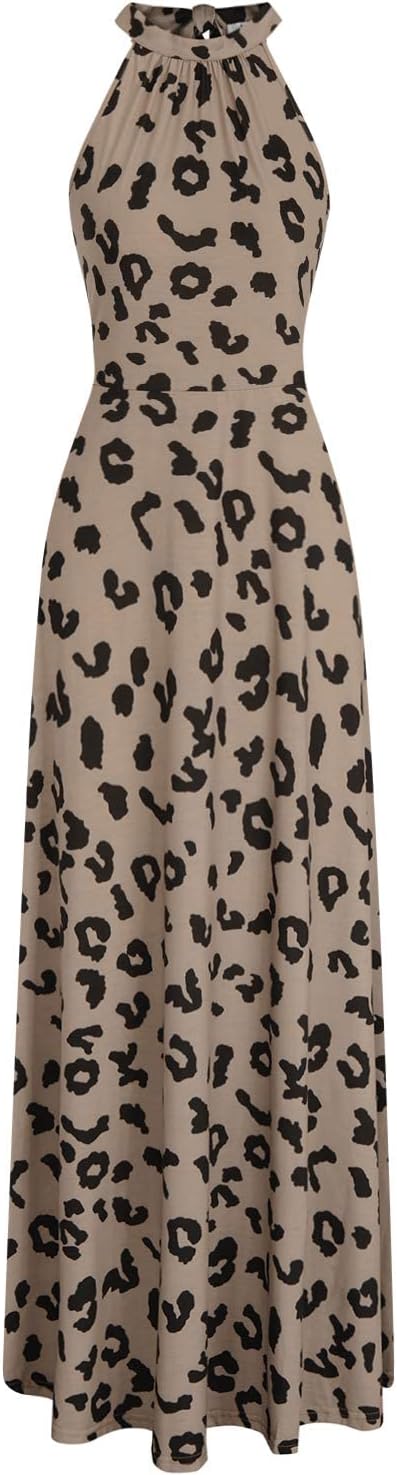 STYLEWORD Women's Summer Floral Halter Maxi Dress Vacation Semi Formal 2026 - Image 2