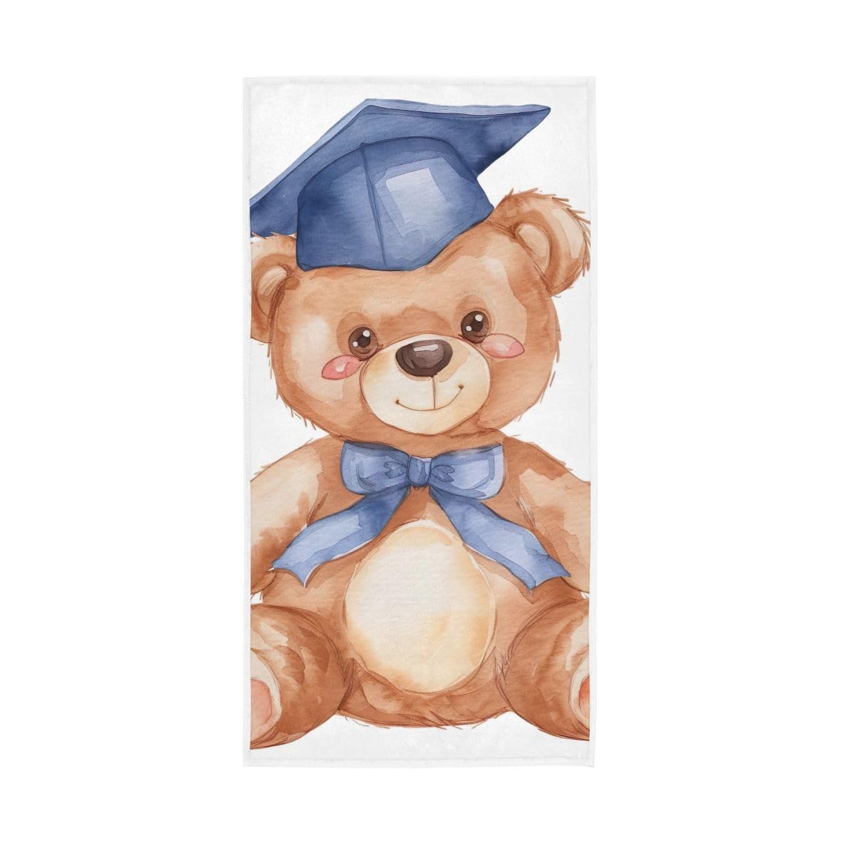 HUYGD Watercolor Graduation Bear Hand Towels, 15 x 30 Inches, Soft Highly Absorbent Towels for Bathroom Gym Shower