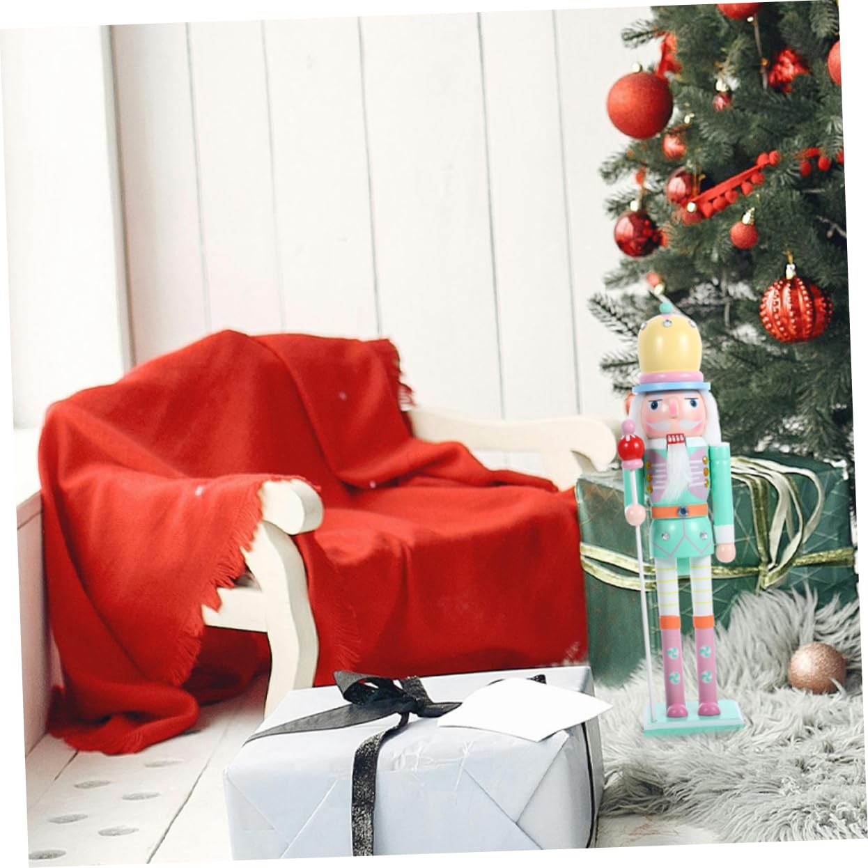 TOPBATHY Weihnachtsstatue Aus Holz Mit Nussknacker  Produktbild-Vorschau 2