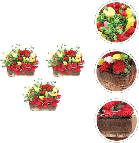 Miniatura 5 de EXCEART 3 piezas de flores artificiales para decoración de plantas, mini maceta en miniatura, flor en maceta, mini