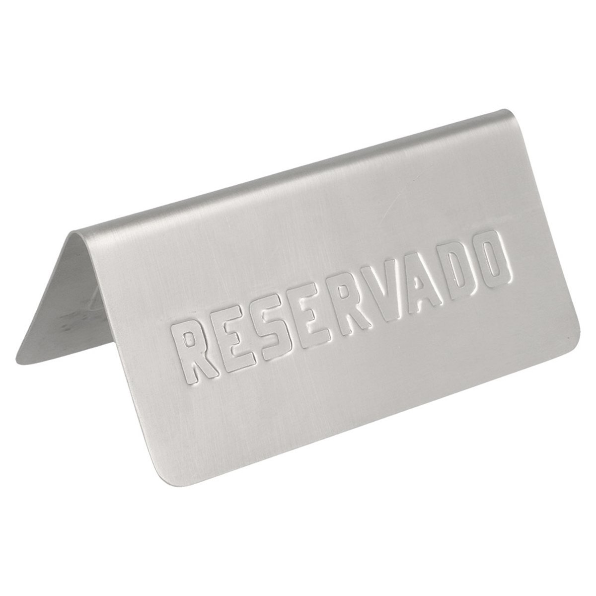García de Pou 179.16 Placa para Mesa Reservado, 12 x 5.4 x 5.9 cm, Set de 100, Plateado