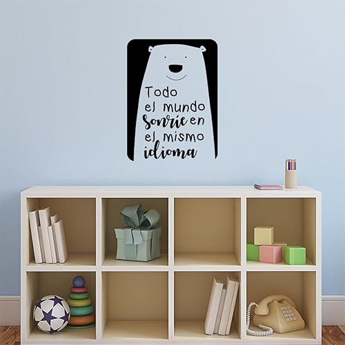 Calcomanía de vinilo para pared, diseño de Todo El Mundo Sonríe En eL Mismo IdiomaEveryone Smiles in the Same Language  16 x 12 pulgadas  Preciosa disponible en Yaxa Colombia