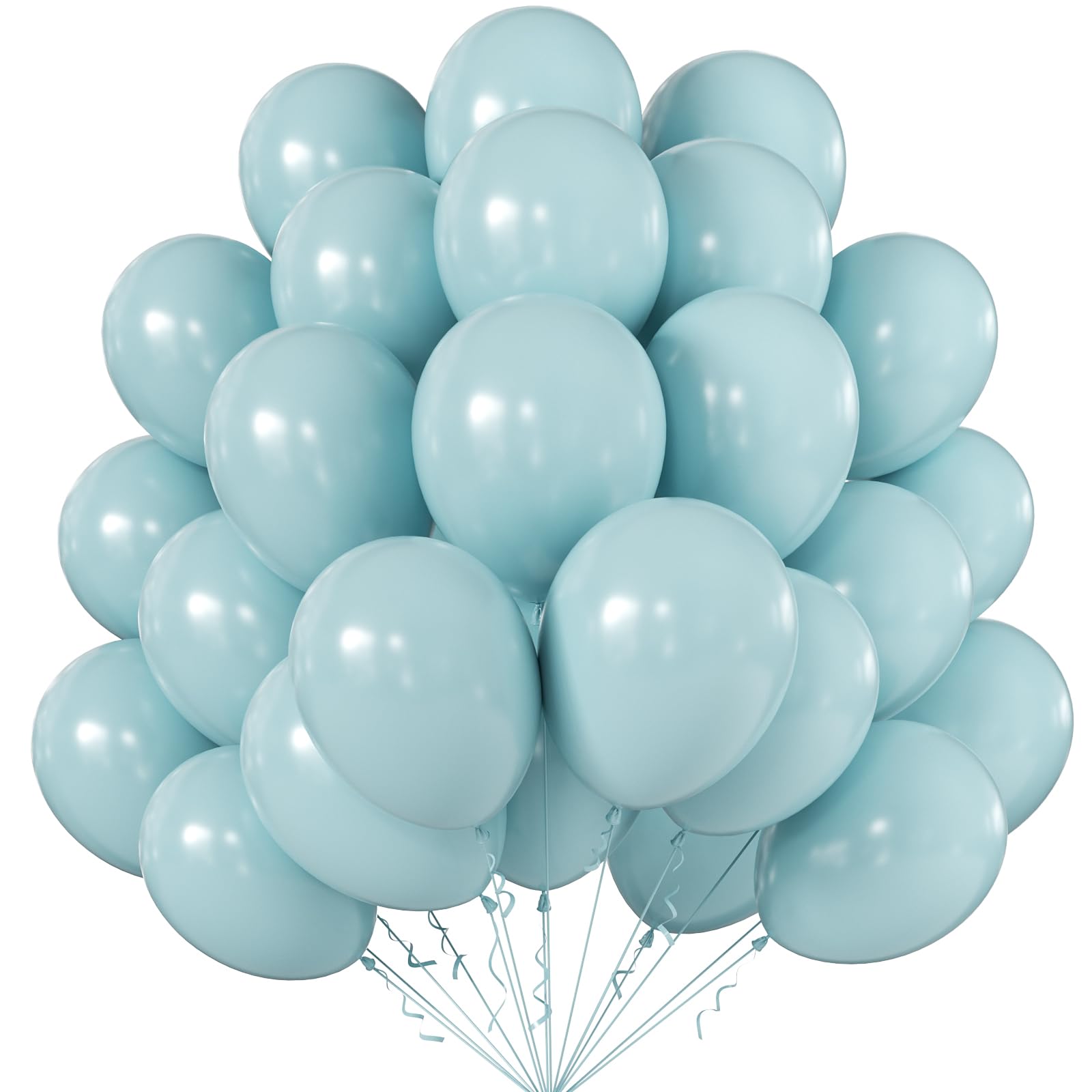 KALOR 10 Inch Retro Mist Blue Balloons, 100 Pcs Latex Helium Balloons for Kid's Birthday Party Baby Shower Wedding Graduation Graduation Party