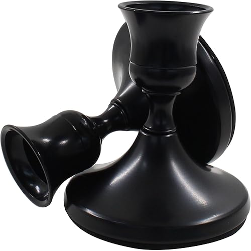 Waziaqoc Juego de 2 portavelas cónico negro, portavelas decorativo, portavelas de metal vintage para mesa de comedor, boda, repisa, centros de mesa,