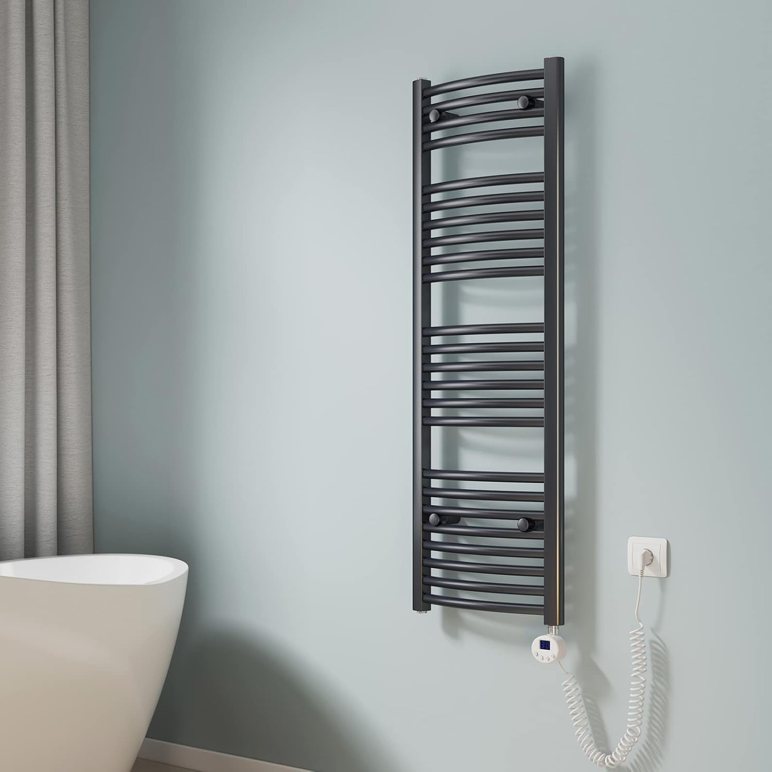 Gulfstream Badheizkörper 1500x600mm - Handtuchwärmer In Anthrazit Gebogen