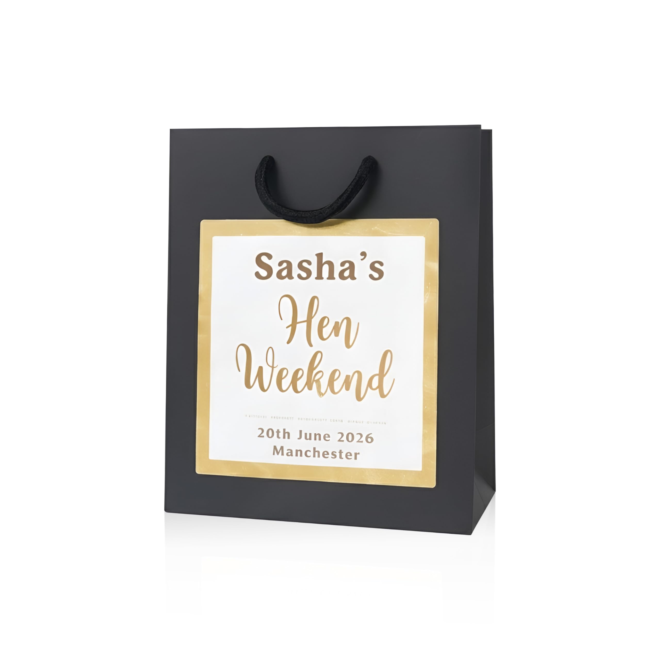 COOKIES AND KOALAS Personalised Hen Party Gift Bag with Foil Sticker – XS 15×19×8 cm Black – Team Bride Bag for Bridesmaids, Maid of Honour, Hen Party Favours