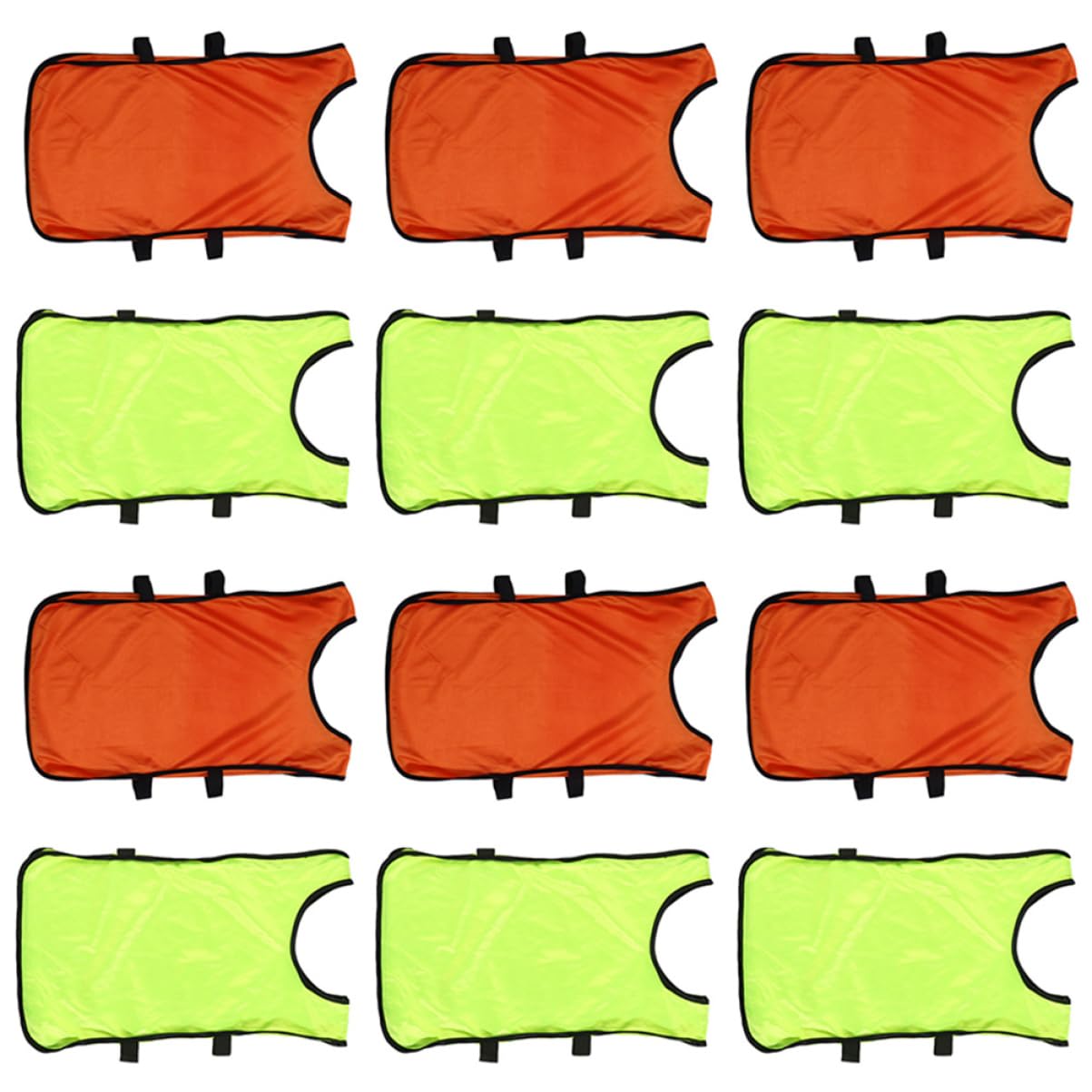 Hemoton 12Pcs Multi Function Soccer Pinnies for Outdoor Training Vests with Elastic Straps Breathable Sleeveless Jerseys for Team Sports Practice Fluorescent