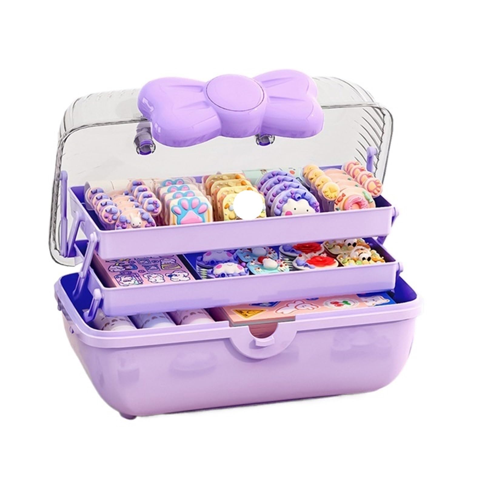 Haargummi Organizer Multi-schicht Haarnadel Organizer Schmuck Fall Kopf Seil Stirnband Display Rack Haar Zubehör Lagerung Box(Purple)