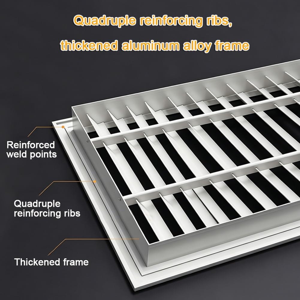 Cubierta de ventilación de aire – Apertura de conducto de rejilla de techo | Ventilación de suelo resistente y cubiertas de ventilación para el hogar y la oficina – Rejillas de pared y techo, color