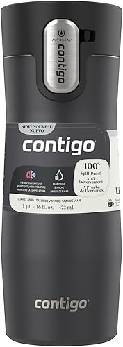 Miniatura 88 de Contigo Autoseal West Loop - Taza de viaje de acero inoxidable con aislamiento de vacío (16 oz, acero inoxidable/azul Mónaco, 2 unidades)
